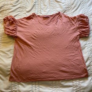 “Double Zero” Puff-Sleeve Shirt, Size “Large”